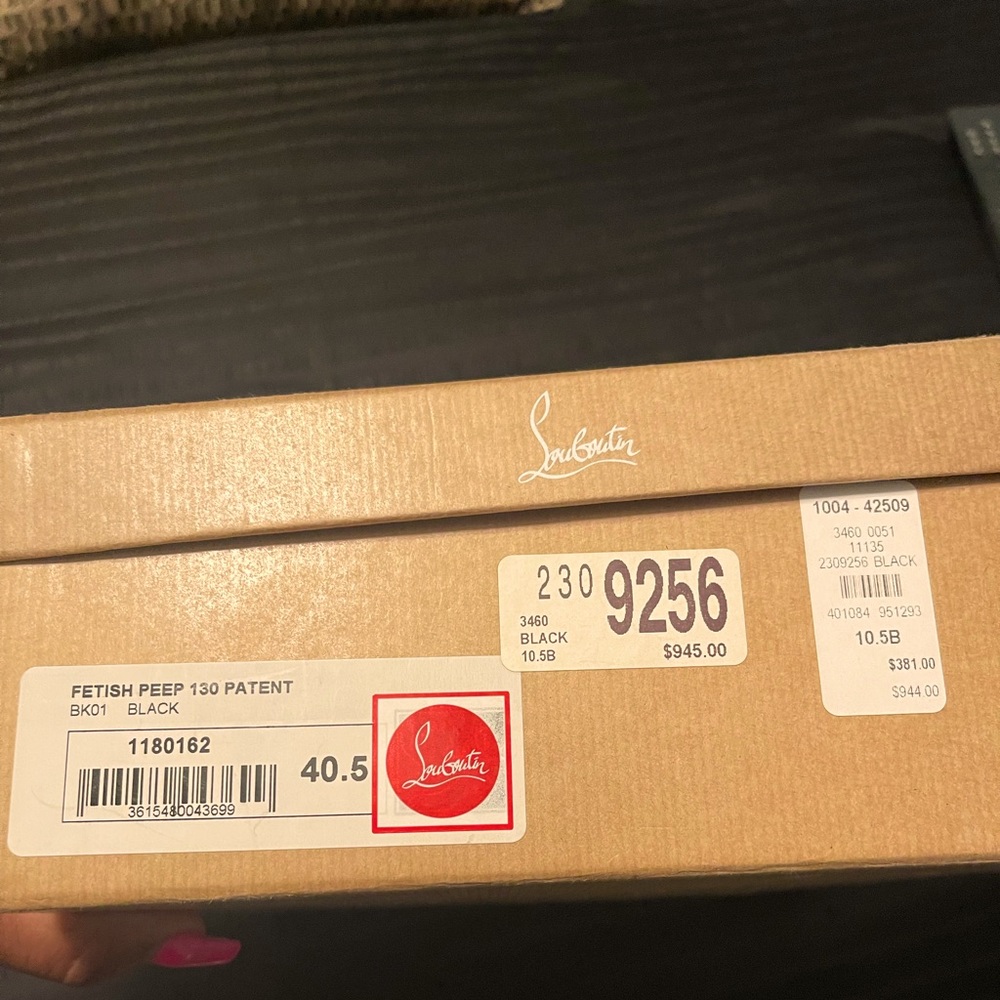 Red bottoms..120 mm Platform pumps - Patent calf leather - Black